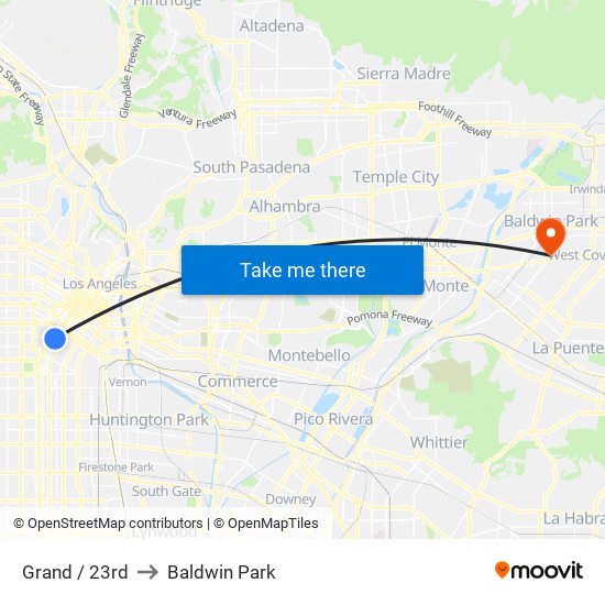 Grand / 23rd to Baldwin Park map