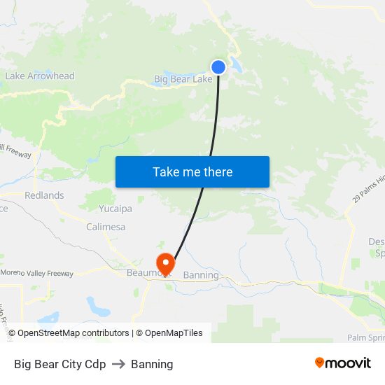 Big Bear City Cdp to Banning map