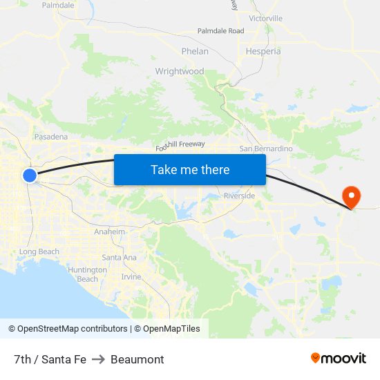 7th / Santa Fe to Beaumont map