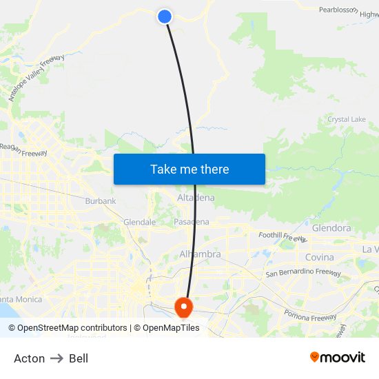 Acton to Bell map