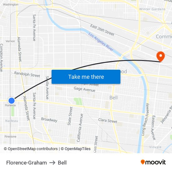 Florence-Graham to Bell map