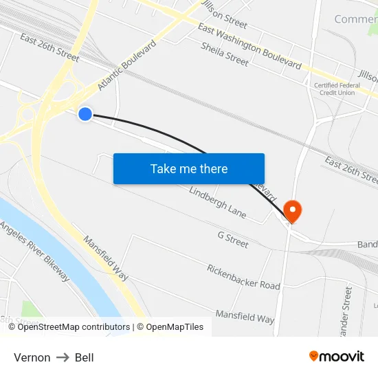 Vernon to Bell map