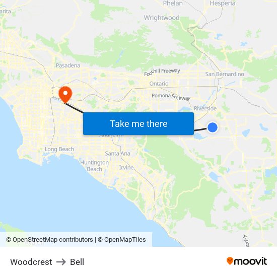Woodcrest to Bell map