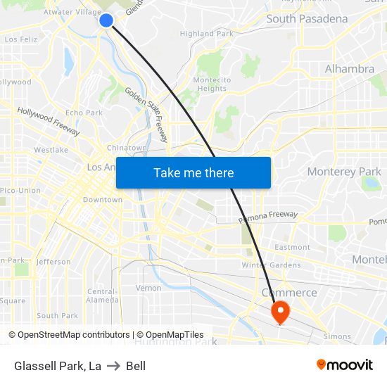 Glassell Park, La to Bell map
