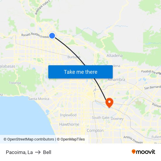Pacoima, La to Bell map