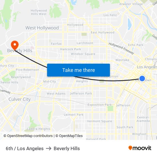 6th / Los Angeles to Beverly Hills map