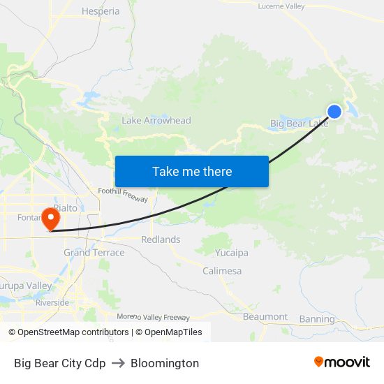 Big Bear City Cdp to Bloomington map
