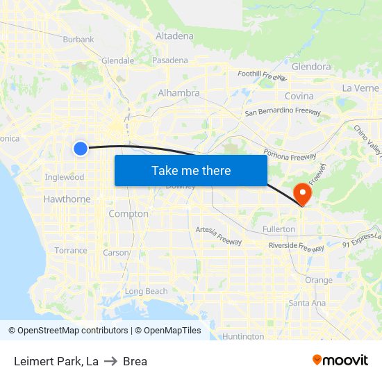 Leimert Park, La to Brea map
