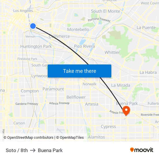 Soto / 8th to Buena Park map