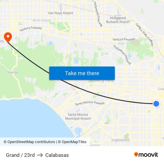 Grand / 23rd to Calabasas map