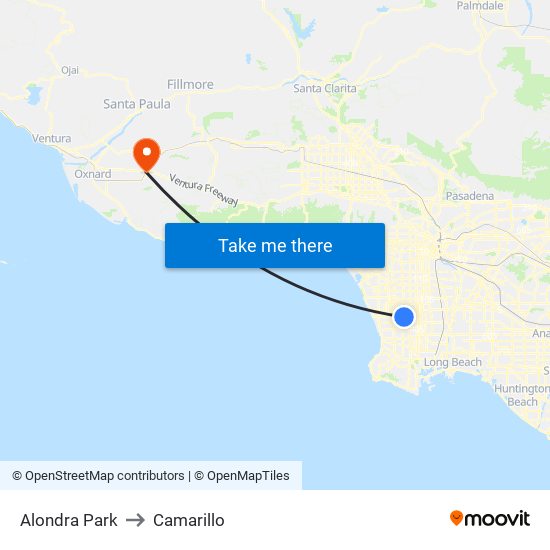 Alondra Park to Camarillo map