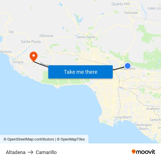 Altadena to Camarillo map