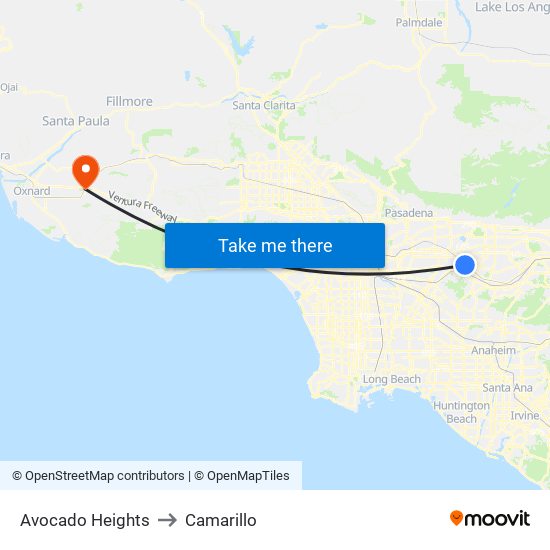 Avocado Heights to Camarillo map