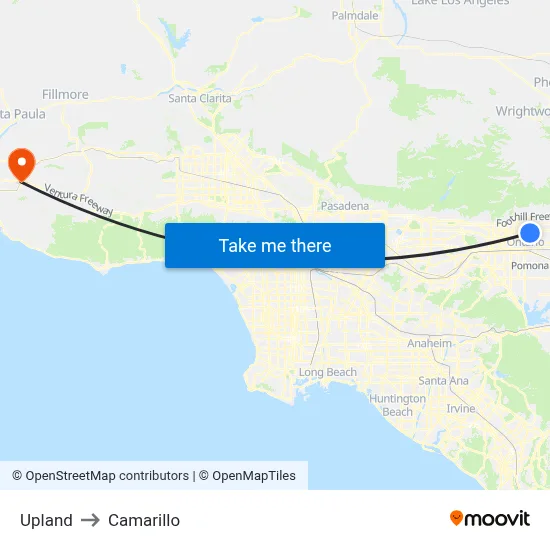 Upland to Camarillo map