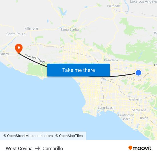 West Covina to Camarillo map