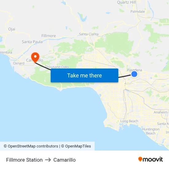 Fillmore Station to Camarillo map