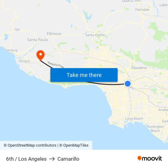 6th / Los Angeles to Camarillo map