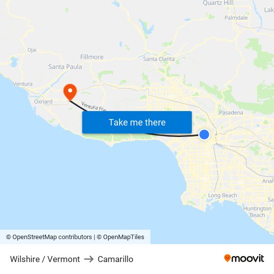 Wilshire / Vermont to Camarillo map