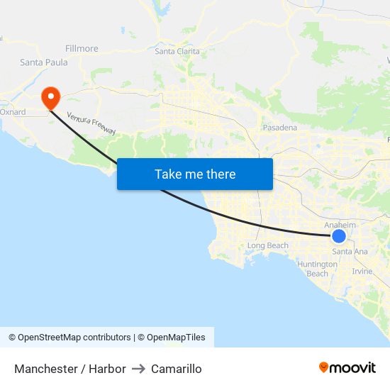 Manchester / Harbor to Camarillo map