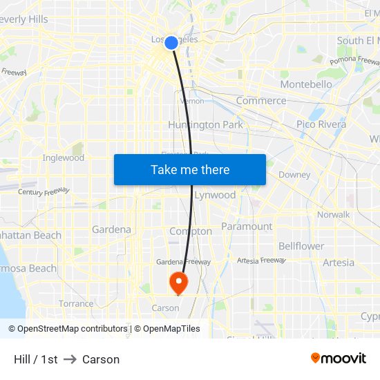 Hill / 1st to Carson map