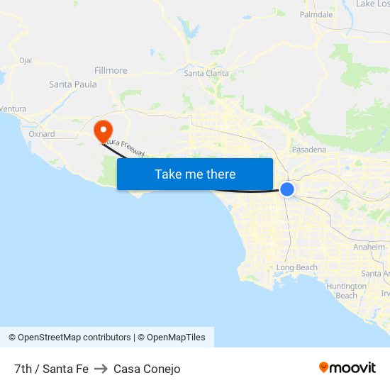 7th / Santa Fe to Casa Conejo map