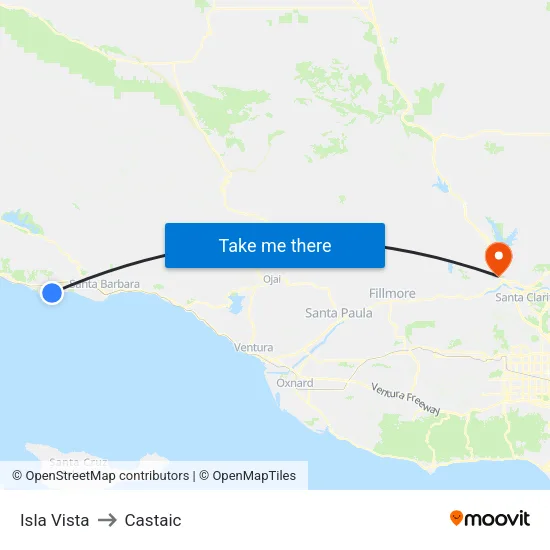 Isla Vista to Castaic map