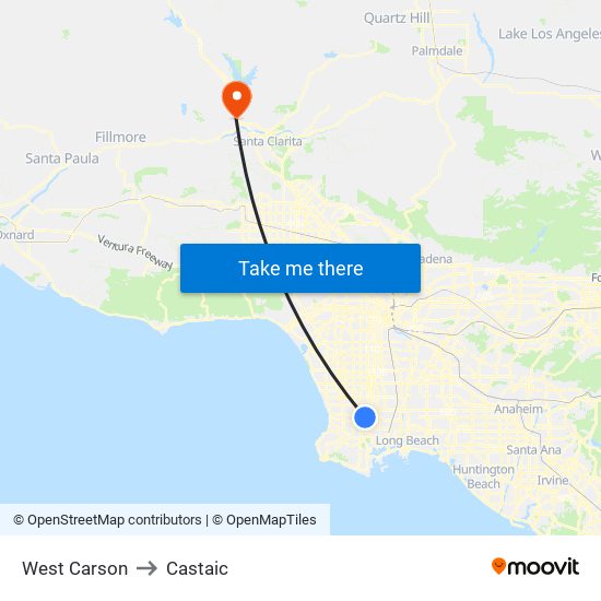 West Carson to Castaic map