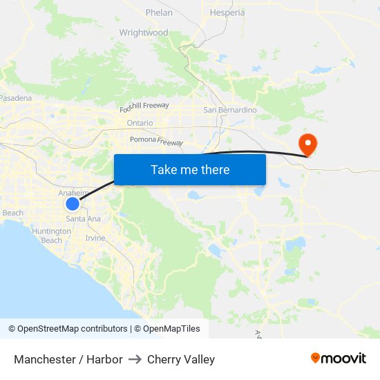 Manchester / Harbor to Cherry Valley map