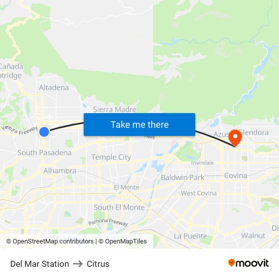 Del Mar Station to Citrus map