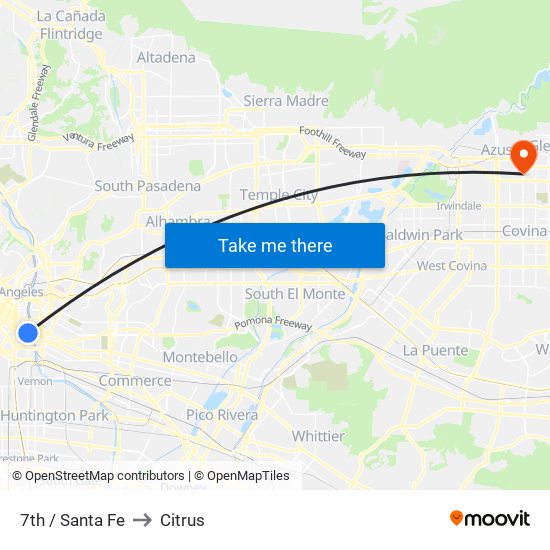 7th / Santa Fe to Citrus map