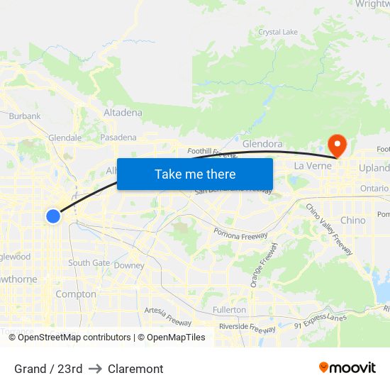 Grand / 23rd to Claremont map