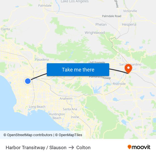 Harbor Transitway / Slauson to Colton map