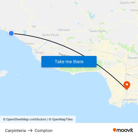 Carpinteria to Compton map