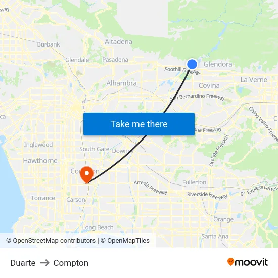 Duarte to Compton map