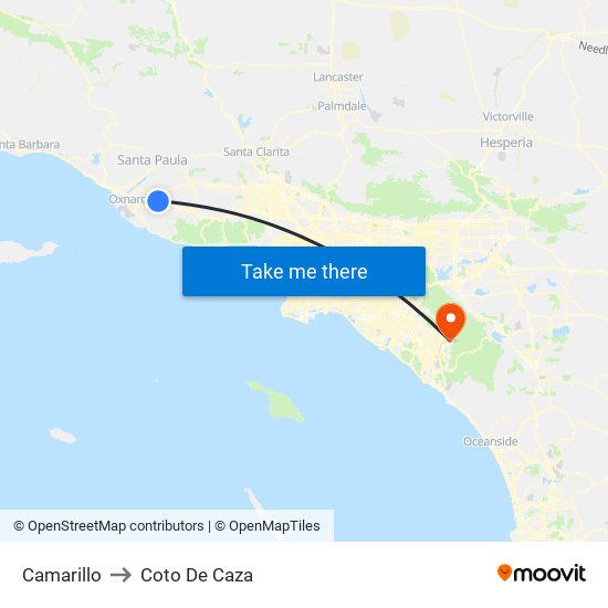 Camarillo to Coto De Caza map