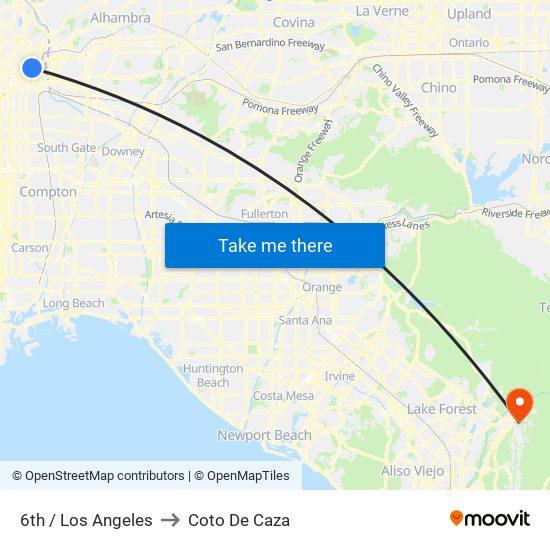 6th / Los Angeles to Coto De Caza map