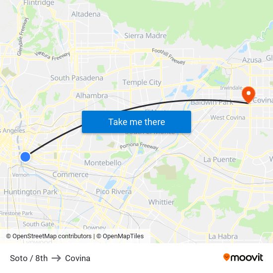 Soto / 8th to Covina map