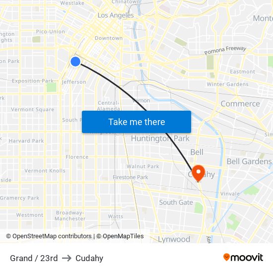 Grand / 23rd to Cudahy map