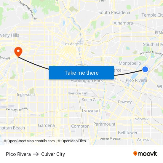 Pico Rivera to Culver City map