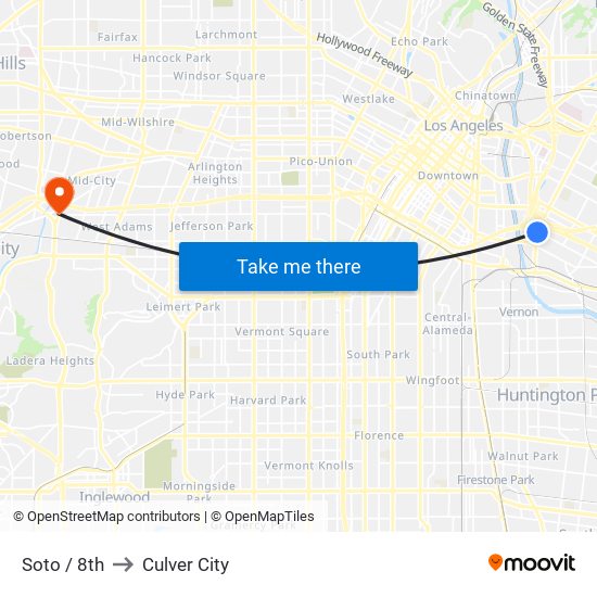 Soto / 8th to Culver City map