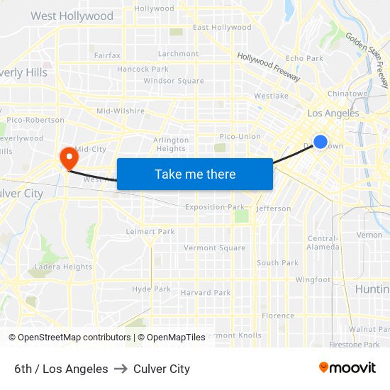6th / Los Angeles to Culver City map