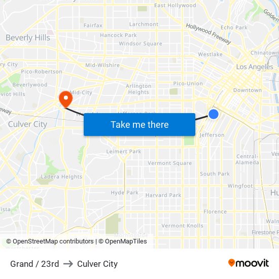 Grand / 23rd to Culver City map