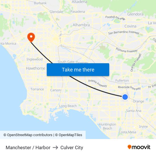 Manchester / Harbor to Culver City map