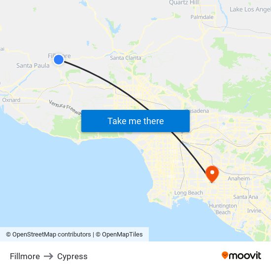 Fillmore to Cypress map