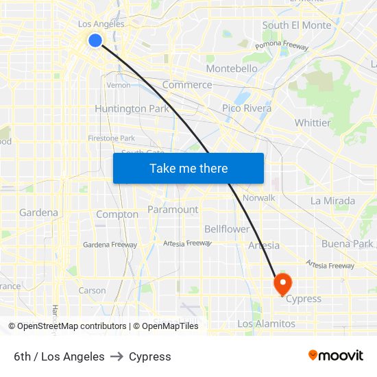 6th / Los Angeles to Cypress map