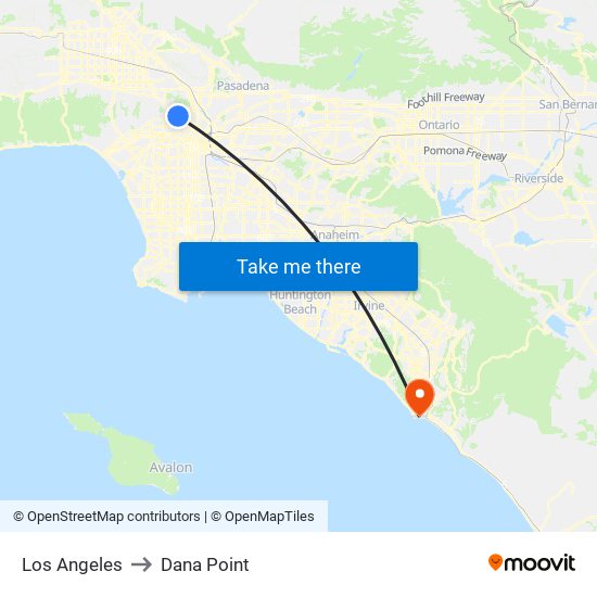 Los Angeles to Dana Point map