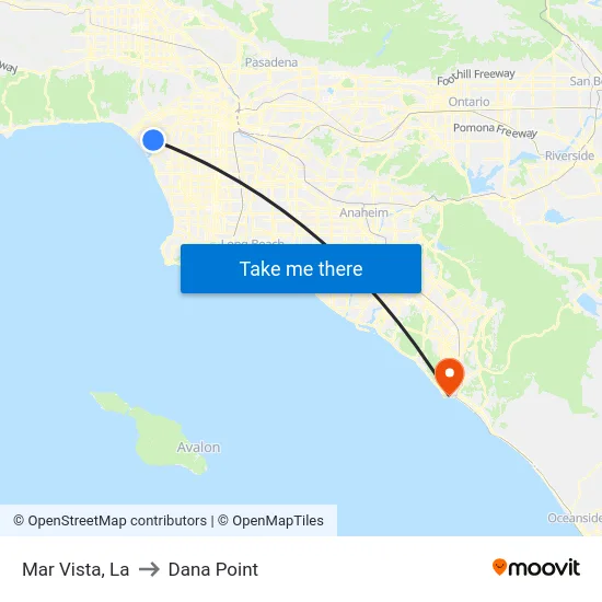 Mar Vista to Dana Point map