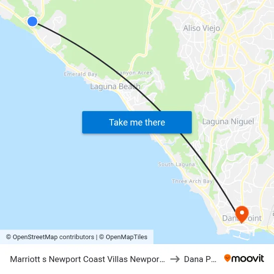 Marriott s Newport Coast Villas Newport Beach to Dana Point map