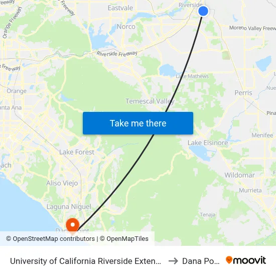 University of California Riverside Extension to Dana Point map