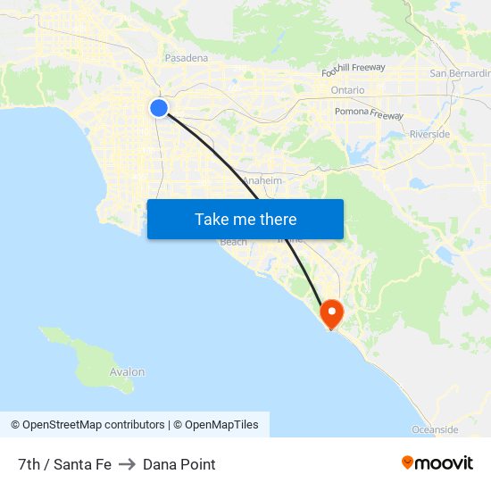 7th / Santa Fe to Dana Point map